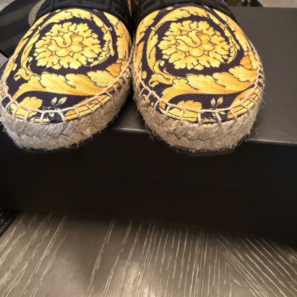 Versace Yellow And Black Patterned Espadrilles - image 2